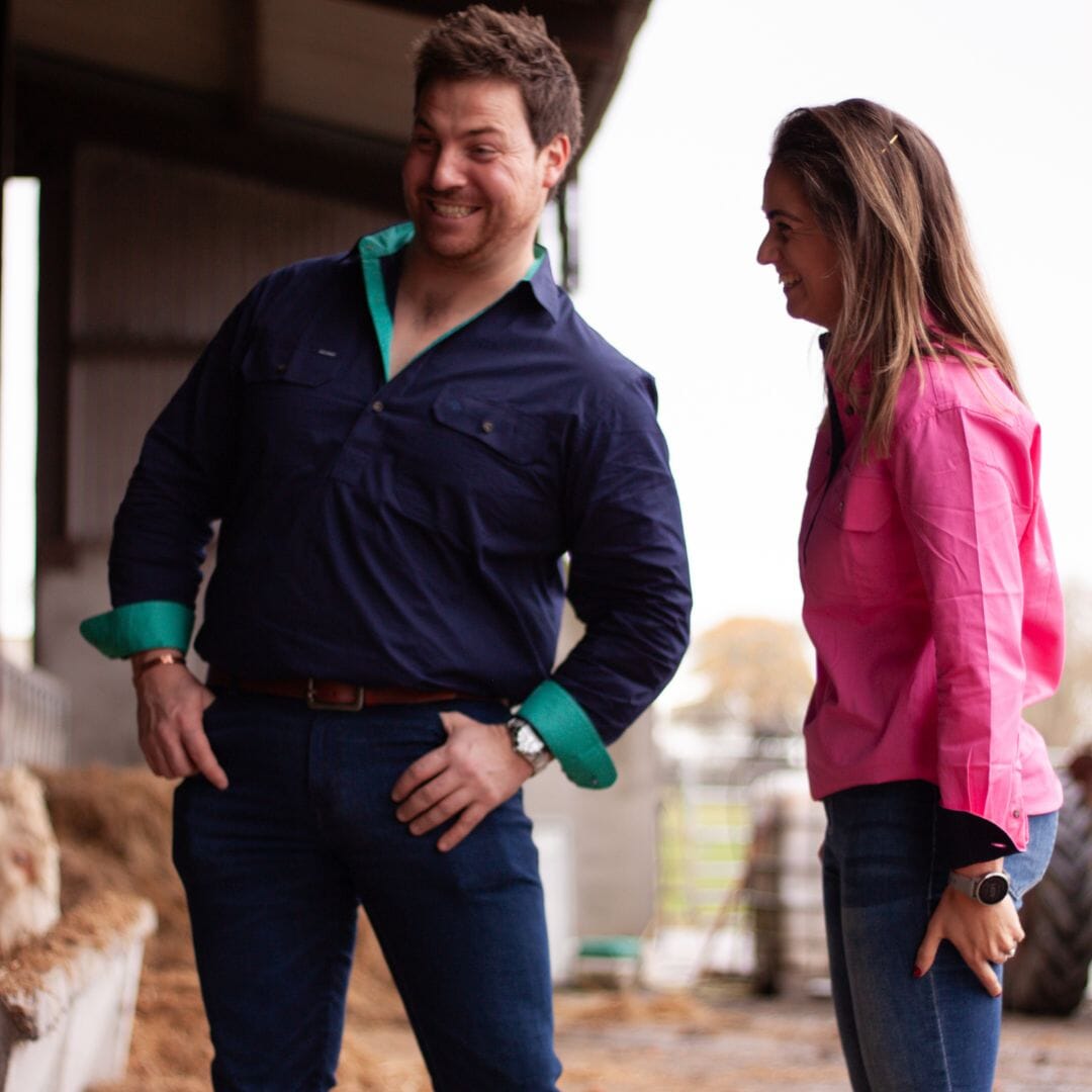 Women's Country Cotton Work Shirt - Long Sleeved (Contrast) Shirts Ballybar