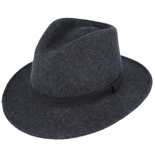 Ballybar Fedora Hat with Leather Band - Ballybar