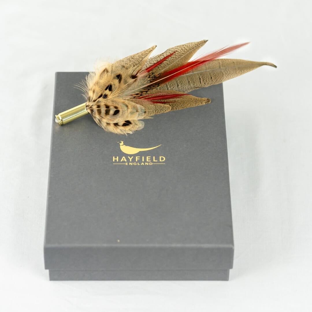 Feather Pins & Brooches Medium Ballybar Natural/Red