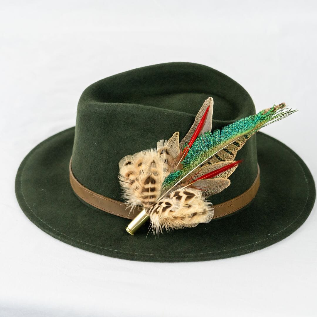 Feather Pins & Brooches Medium Ballybar Green/Red