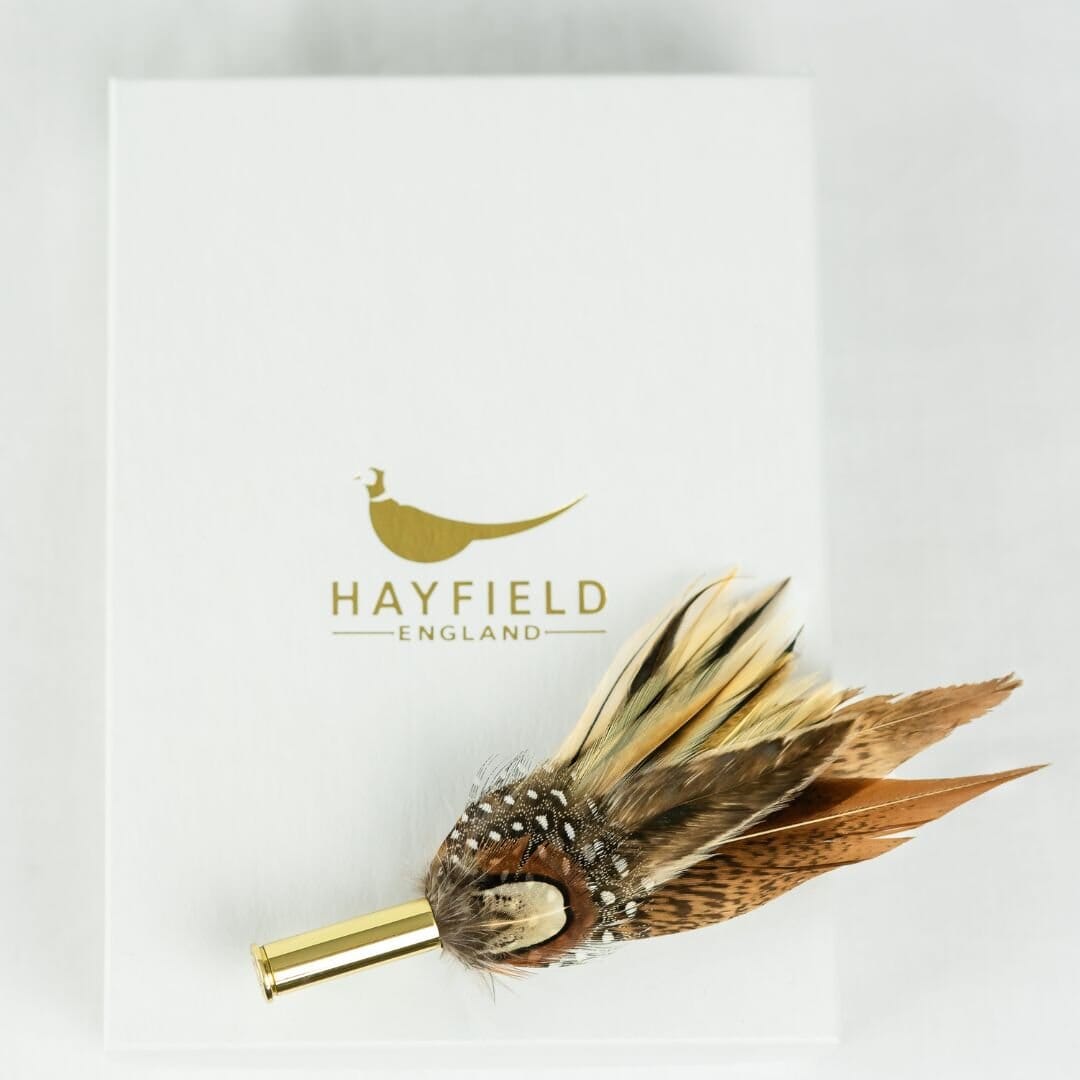 Feather Pins & Brooches Small Fedora Ballybar Natural