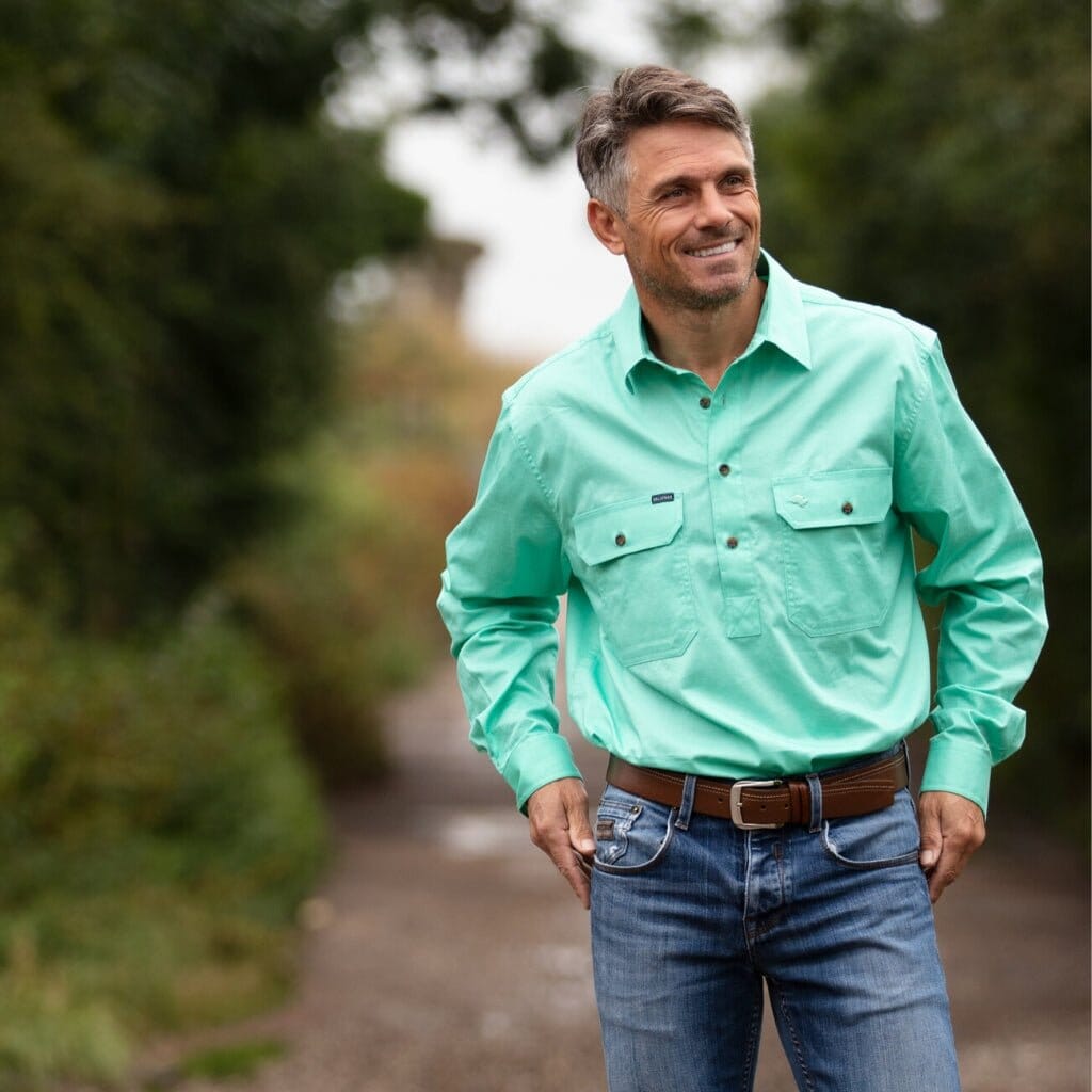 Men's Country Cotton Work Shirt Ballybar Emerald