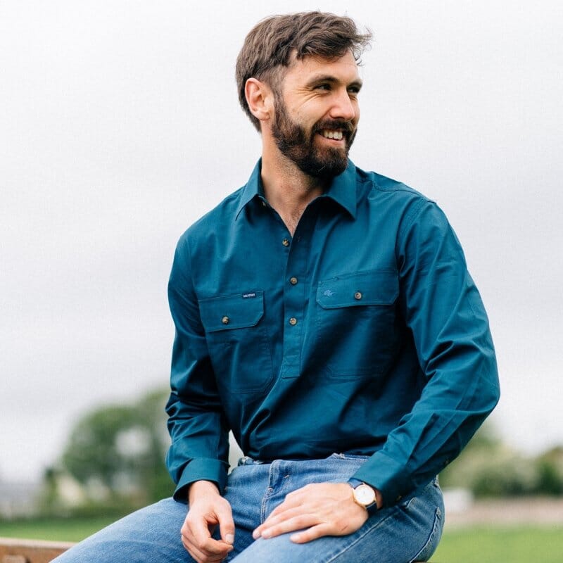Men's Country Cotton Work Shirt BallybarPetrol