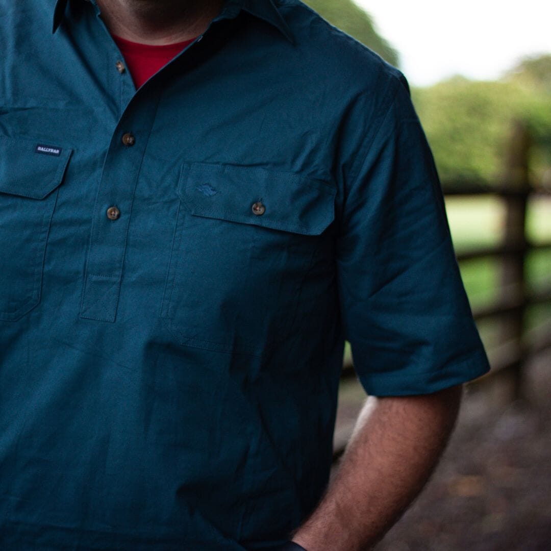 Men's Country Cotton Work Shirt -Short Sleeve Shirts Ballybar