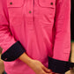 Women's Country Cotton Work Shirt - Long Sleeved (Contrast) Shirts Ballybar 