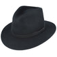 Ballybar Fedora Hat with Leather Band Ballybar Extra Small Black 
