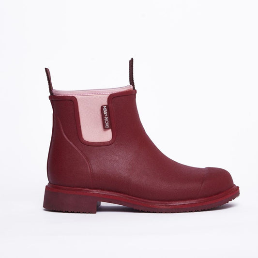 Bobbie-Ankle Boot Boot Merry People 3 Beetroot & Light Pink Ankle Wellington Boot 