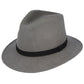 Ballybar Fedora Hat with Leather Band Ballybar Extra Small Grey 
