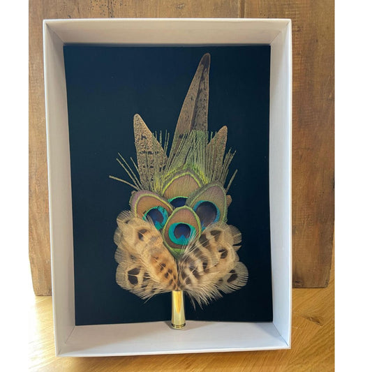 Feather Pins & Brooches Medium Ballybar Green Peacock 