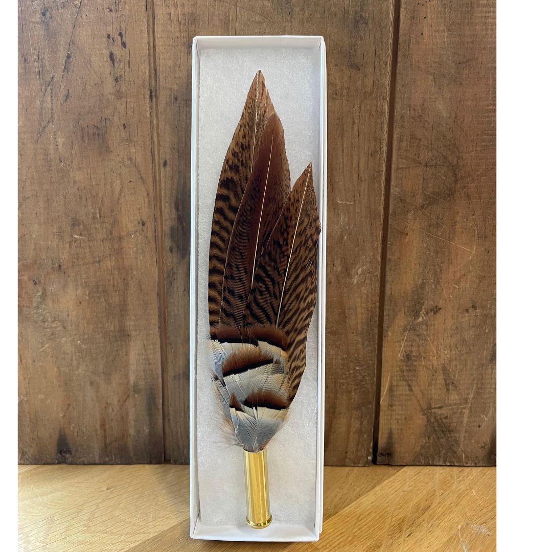 Feather Pins & Brooches Small Fedora Ballybar Natural/Grey 