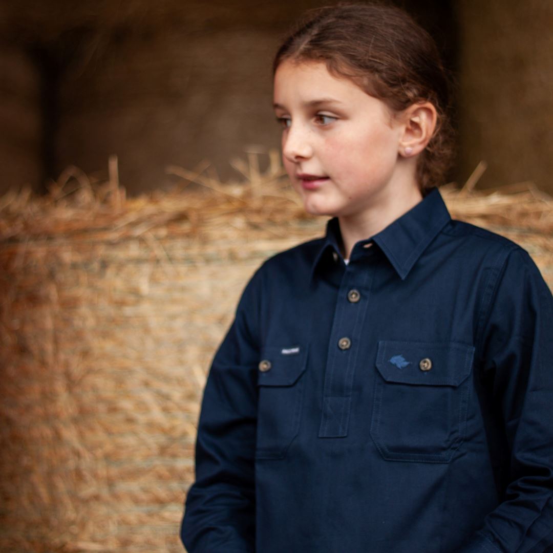 Kids Country Cotton Shirt-Original Kids Shirt Ballybar Navy Age 4 