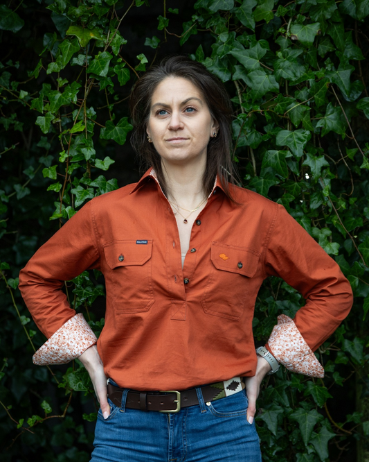 Women's Country Premium Cotton Shirt - Long Sleeved (Contrast)