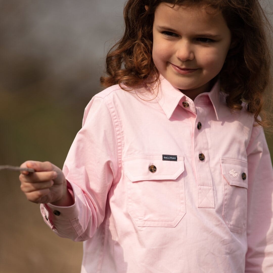 Kids Country Cotton Shirt-Original Kids Shirt Ballybar Blush Pink Age 4 