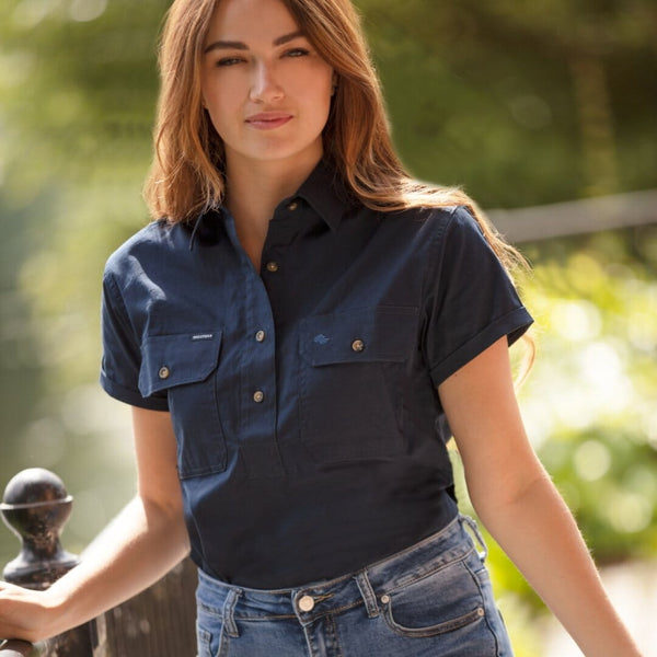 Women's Short Sleeve Country Shirt | Lightweight Cotton Work Shirt –  Ballybar Ireland
